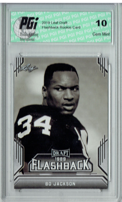 Bo Jackson 2019 Leaf Draft #02 Flashback Rookie Card PGI 10