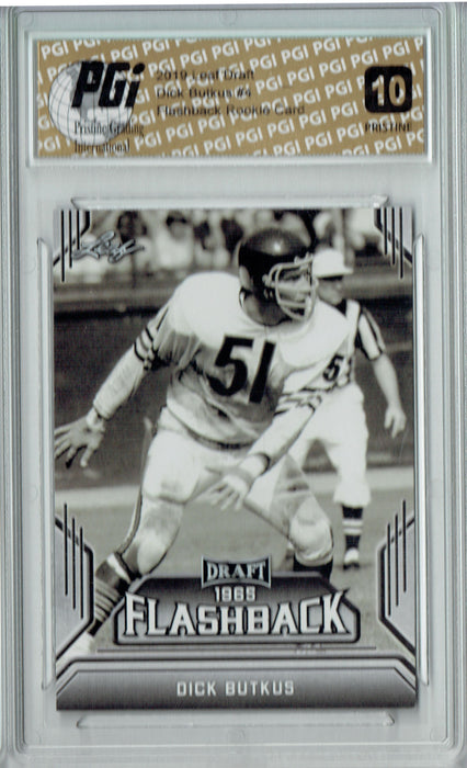 Dick Butkus 2019 Leaf Draft #04 Flashback Rookie Card PRISTINE PGI 10