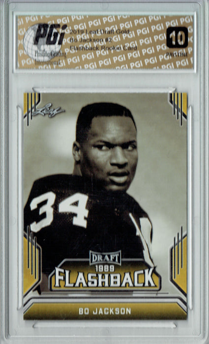 Bo Jackson 2019 Leaf Draft #02 Gold Flashback Rookie Card PRISTINE PGI 10