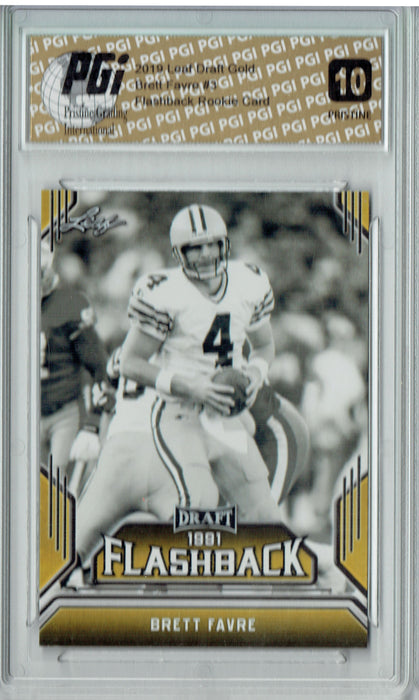 Brett Favre 2019 Leaf Draft #03 Gold Flashback Rookie Card PRISTINE PGI 10