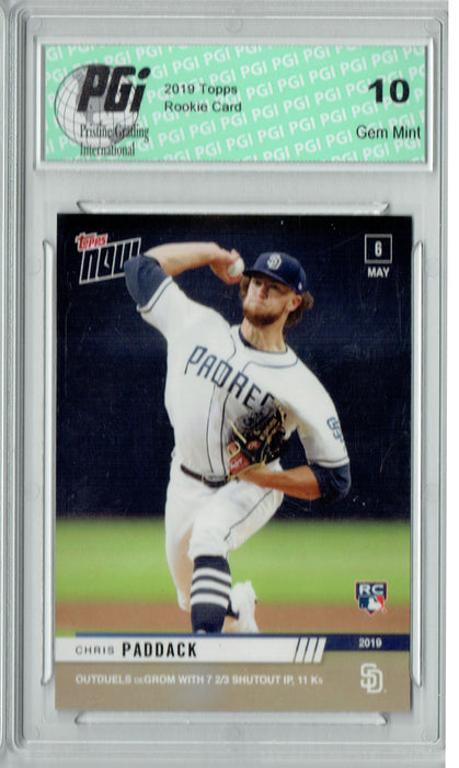 Chris Paddack 2019 Topps Now #186 Rare 532 Produced Rookie Card PGI 10