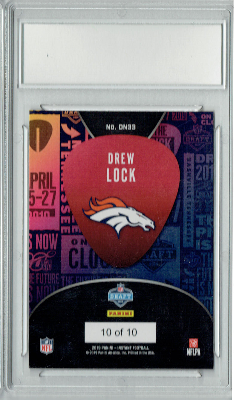 Drew Lock 2019 Panini Instant #DN33 Draft Night SP #10 of 10 Rookie Card PGI 10
