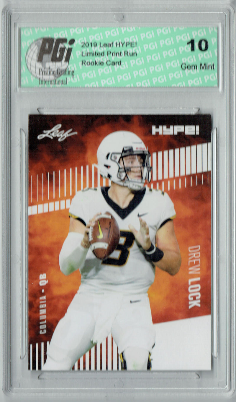 Drew Lock Rookie Card Denver PGI 10 Gem Mint Football Trading Card 2019 Leaf Hype #19 Only 5000 Made