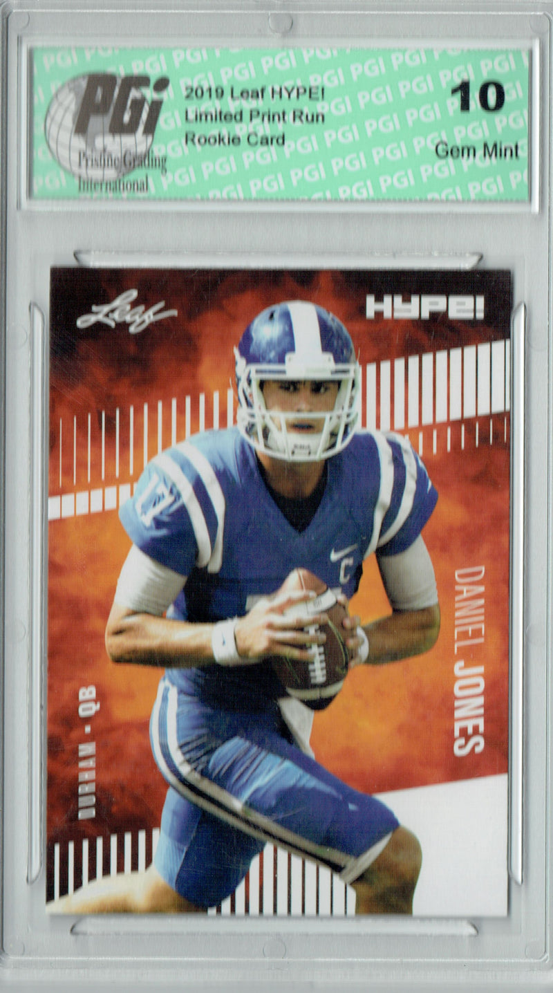 Daniel Jones Rookie Card New York PGI 10 Gem Mint Football Trading Card 2019 Leaf Hype #18 Only 5000 Made