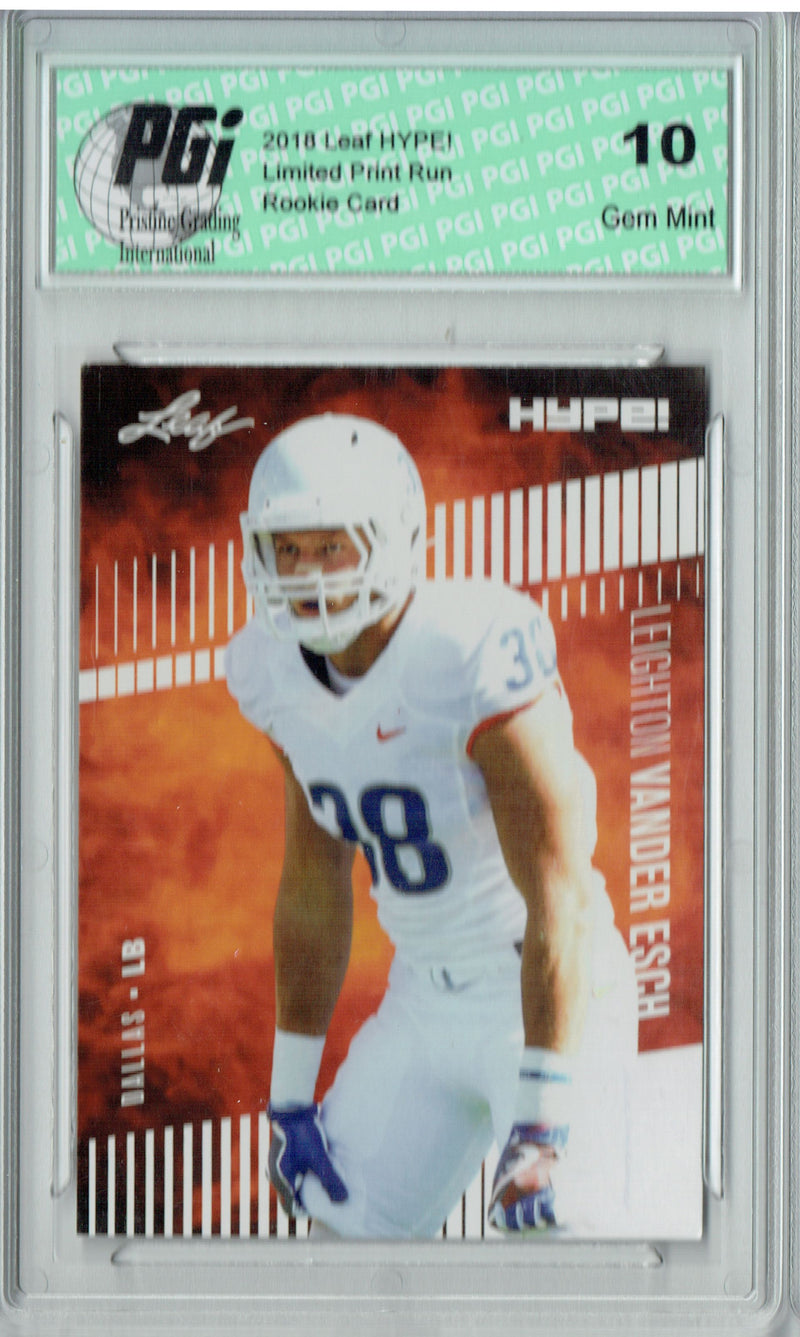 Leighton Vander Esch Rookie Card Dallas PGI 10 Gem Mint Football Trading Card 2018 Leaf Hype #16 Only 5000 Made