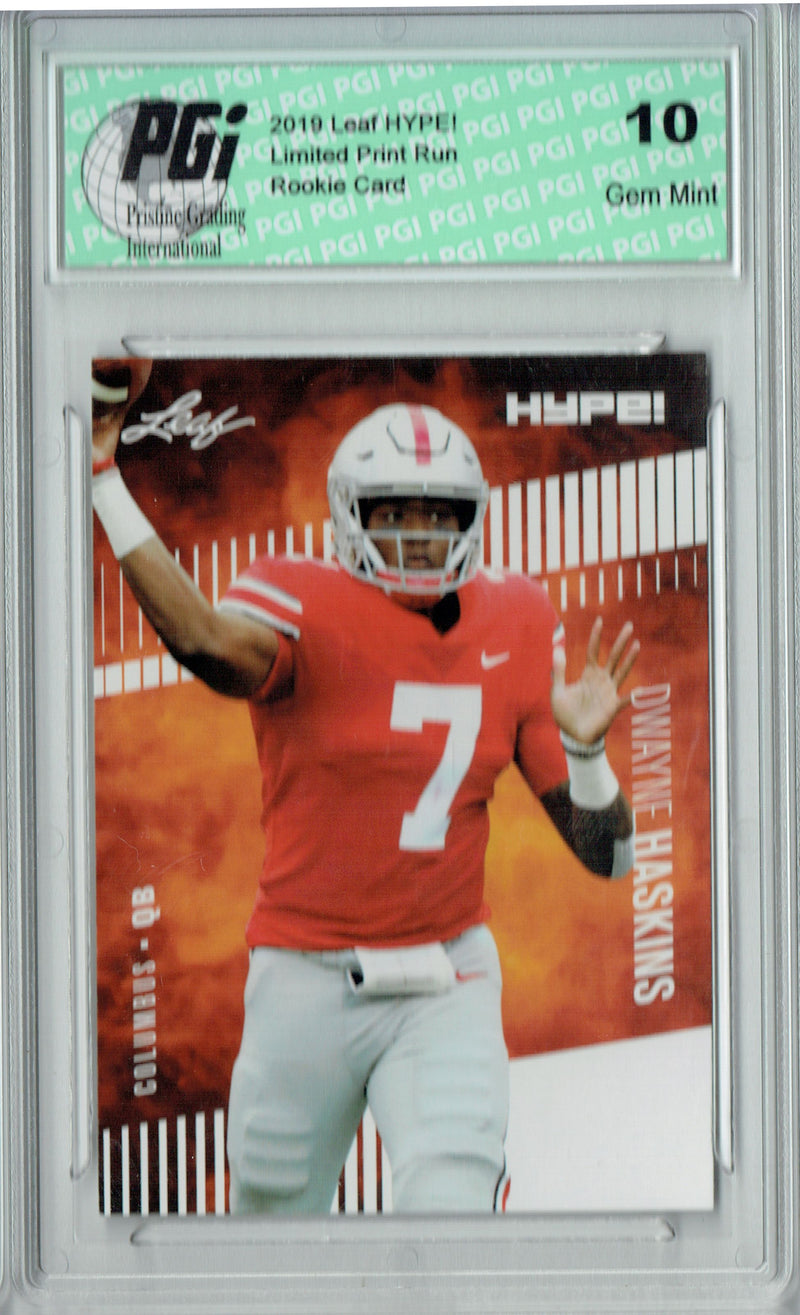 Dwayne Haskins Rookie Card Washington PGI 10 Gem Mint Football Trading Card 2019 Leaf Hype #20A Variation 5000 Made