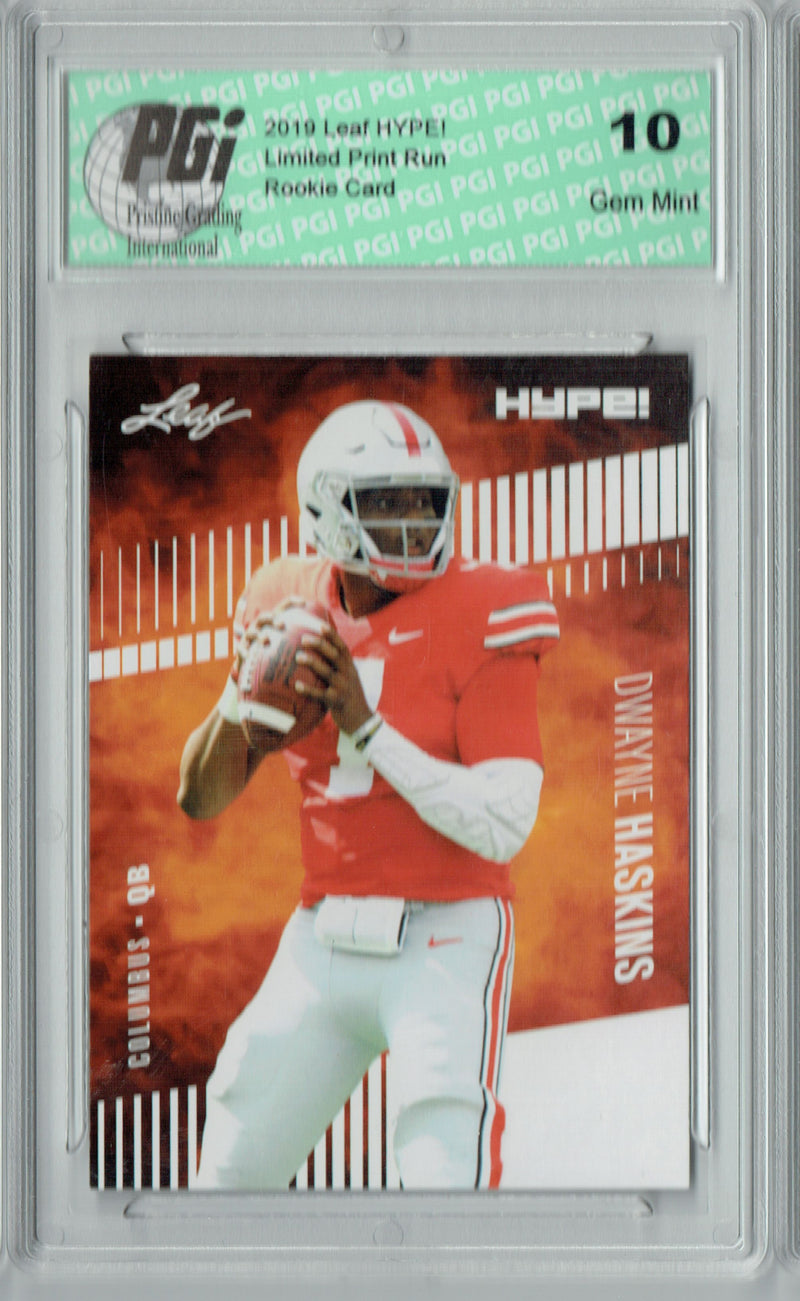 Dwayne Haskins Rookie Card Washington PGI 10 Gem Mint Football Trading Card 2019 Leaf Hype #20 Only 5000 Made