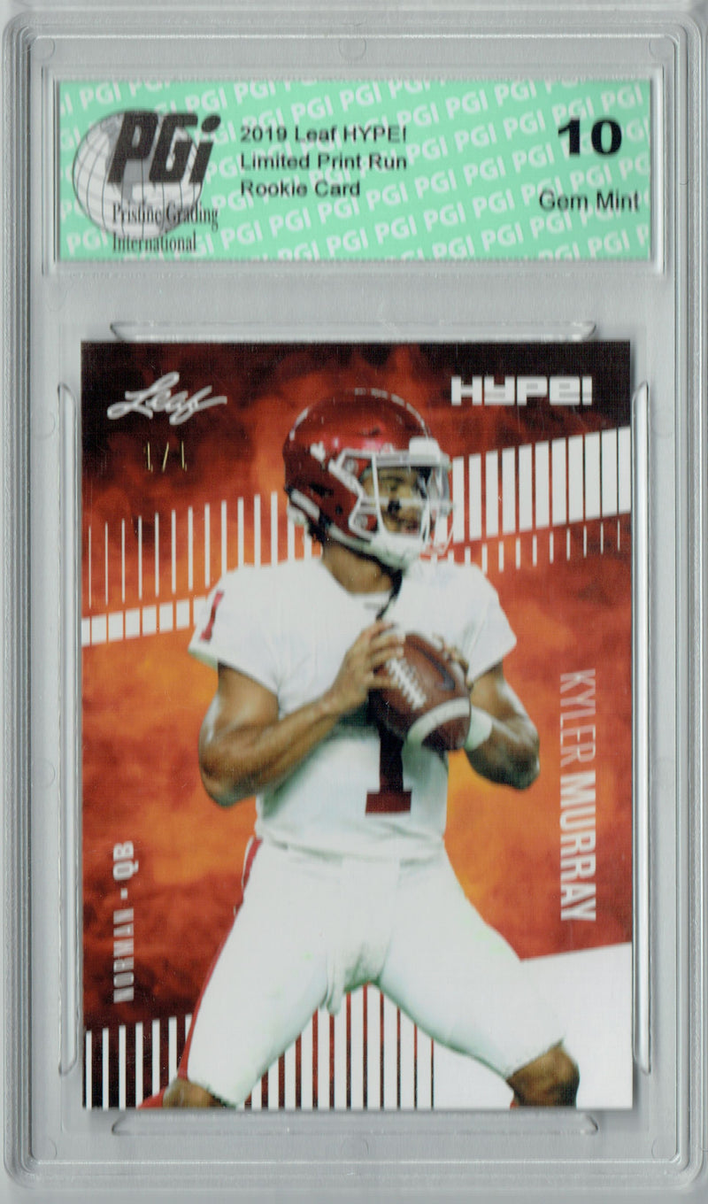 Kyler Murray Rookie Card Arizona PGI 10 Gem Mint Football Trading Card 2019 Leaf HYPE! #22A White Blank Back 1 of 1