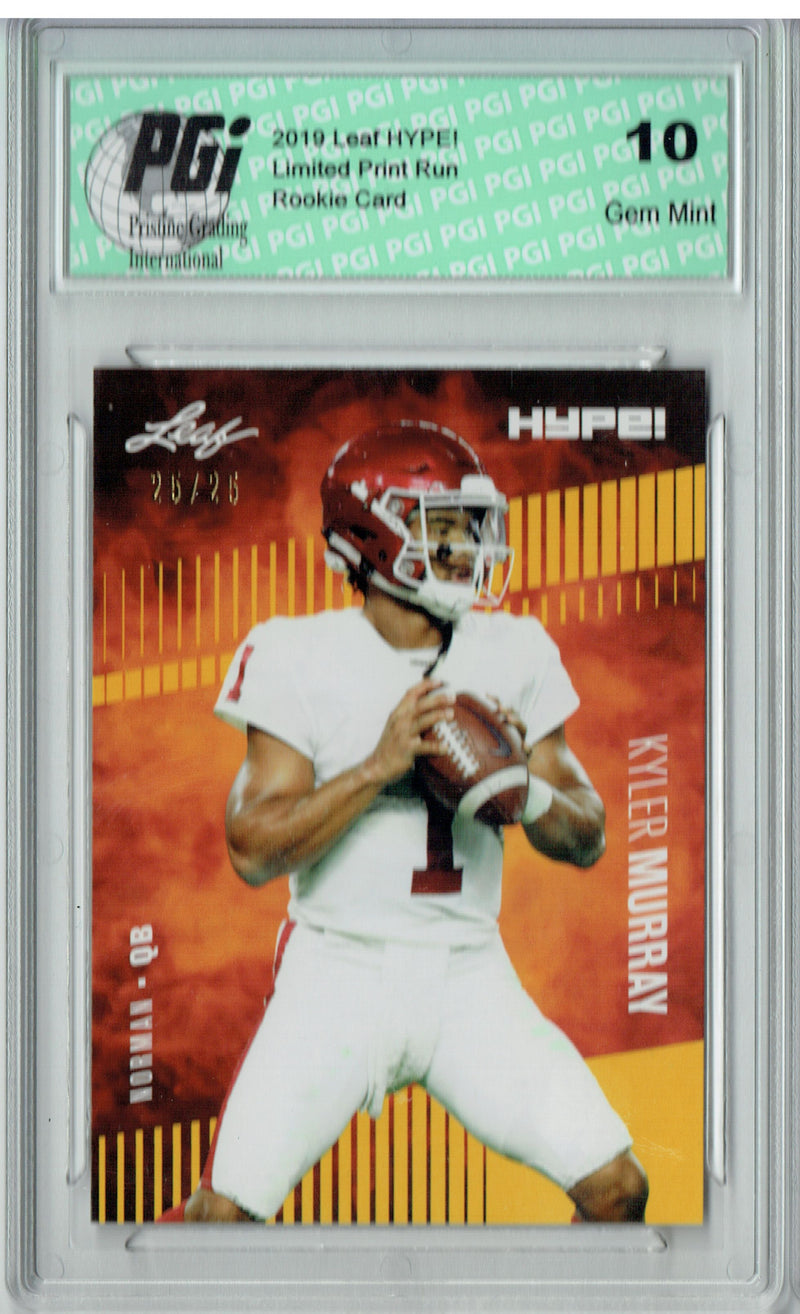 Kyler Murray Rookie Card Arizona PGI 10 Gem Mint Football Trading Card 2019 Leaf HYPE! #22A Gold SP, Only 25 Made