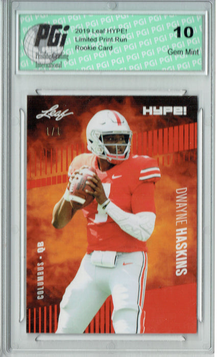 Dwayne Haskins 2019 Leaf HYPE! #20 Masterpiece True 1 of 1 Rookie Card PGI 10