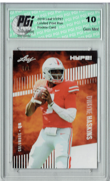 Dwayne Haskins 2019 Leaf HYPE! #20 White Blank Back 1 of 1 Rookie Card PGI 10