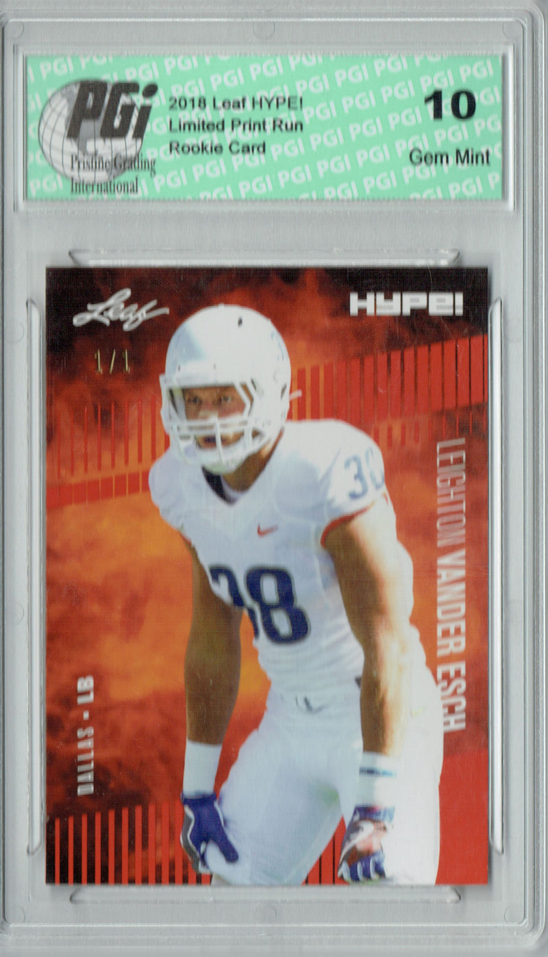 Leighton Vander Esch Rookie Card Dallas PGI 10 Gem Mint Football Trading Card 2018 Leaf HYPE! #16 Masterpiece True 1 of 1