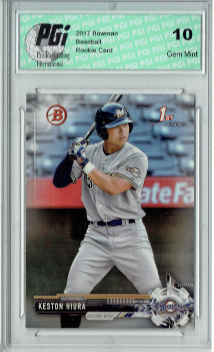 Keston Hiura 2017 Bowman #BD-75 1st Rookie Card PGI 10