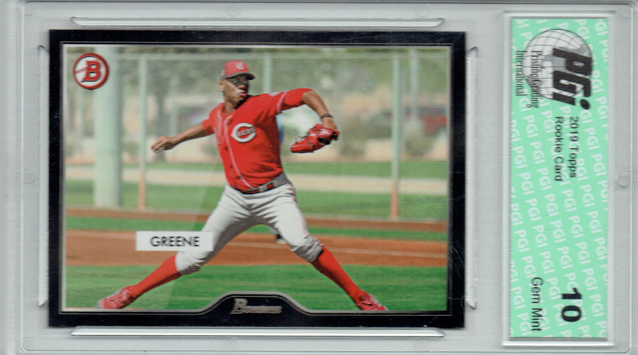 Hunter Greene 2019 Topps #17 55 Bowman SP 2500 Made Rookie Card PGI 10