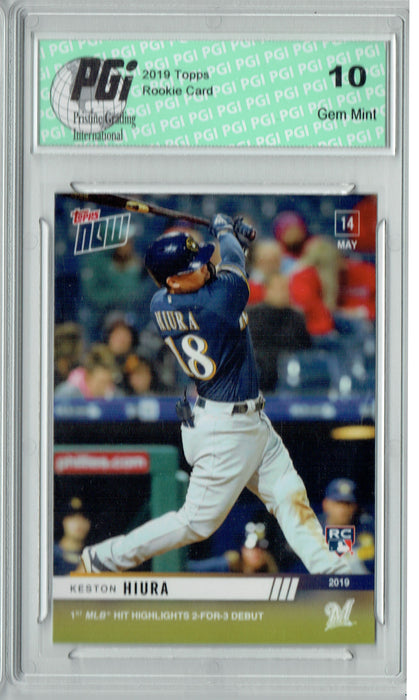 Keston Hiura 2019 Topps Now #227 Just 1,213 Made Rookie Card PGI 10