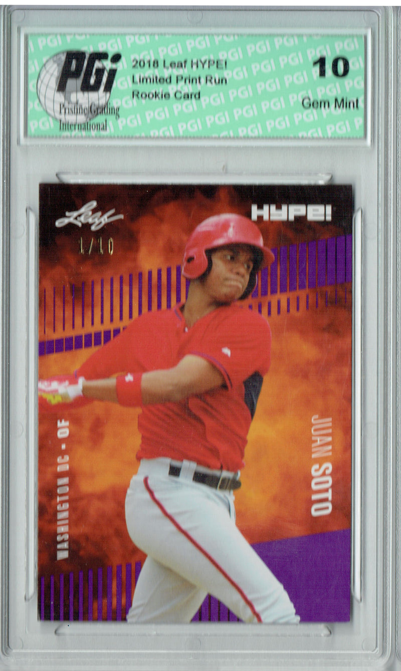 Juan Soto 2018 Leaf HYPE #15 The 1 of 10 Rookie Card PGI 10