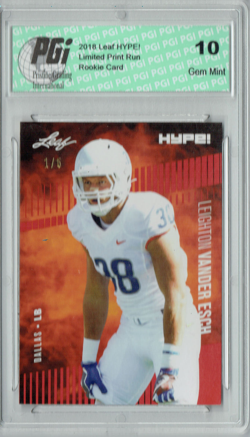 Leighton Vander Esch Rookie Card Dallas PGI 10 Gem Mint Football Trading Card 2019 Leaf HYPE! #16 The 1 of 5