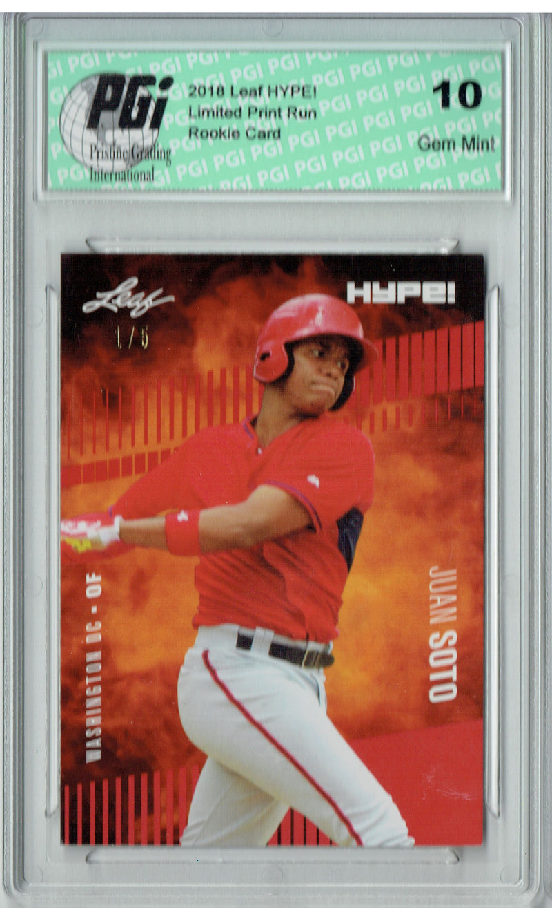 Juan Soto 2018 Leaf HYPE #15 The 1 of 5 Rookie Card PGI 10