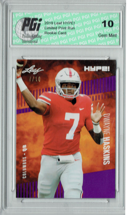 Dwayne Haskins 2019 Leaf HYPE! #20A Jersey #7 of 10 Rookie Card PGI 10