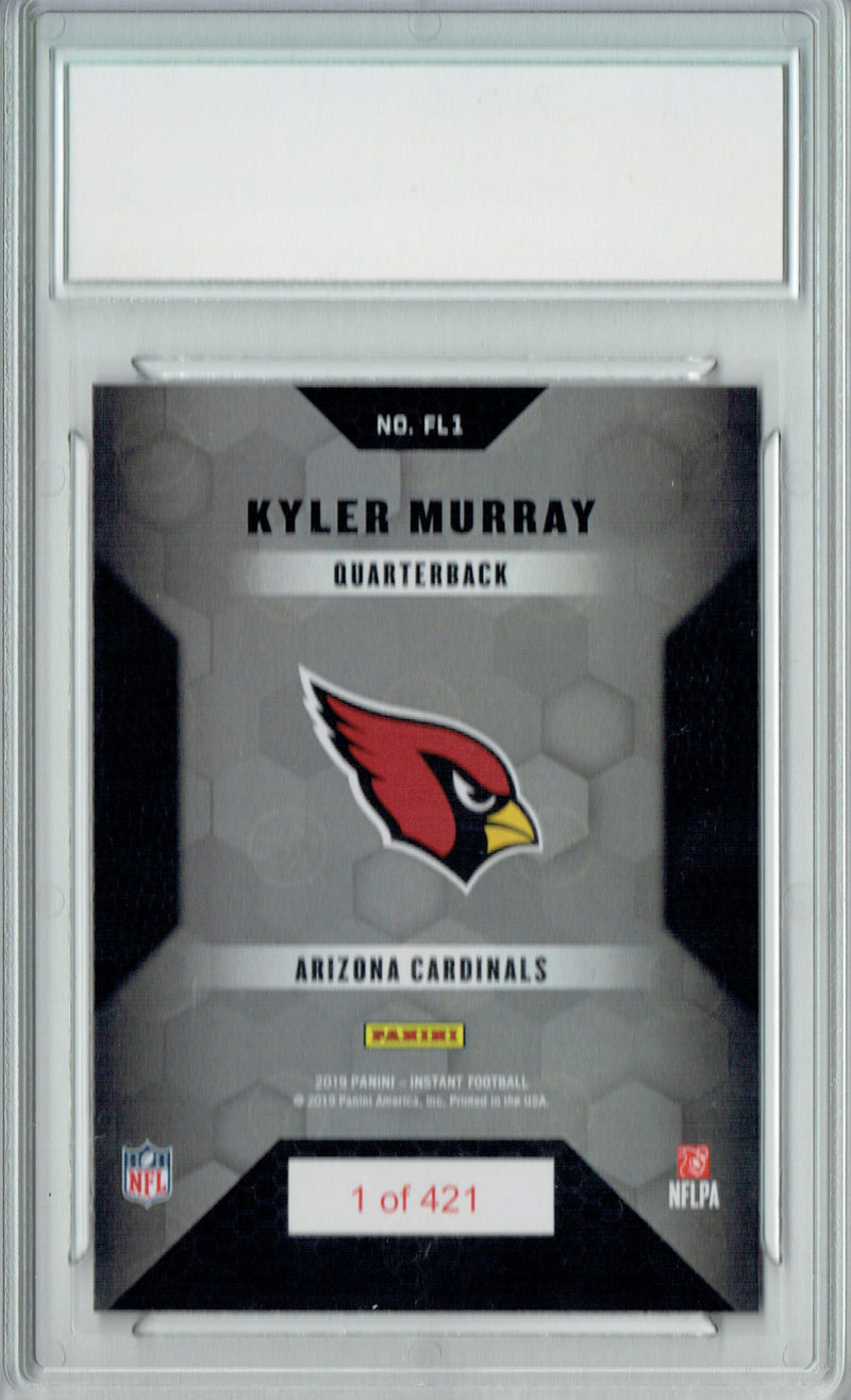 Kyler Murray 2019 Panini Rookie Premiere #FL1 421 Made Rookie Card PGI 10