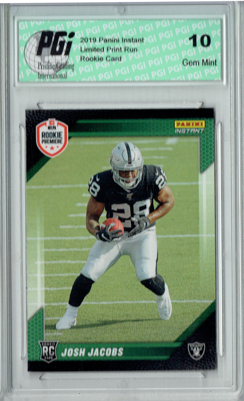 Josh Jacobs 2019 Panini Instant #FL7 Green SP Only 10 Made Rookie Card PGI 10
