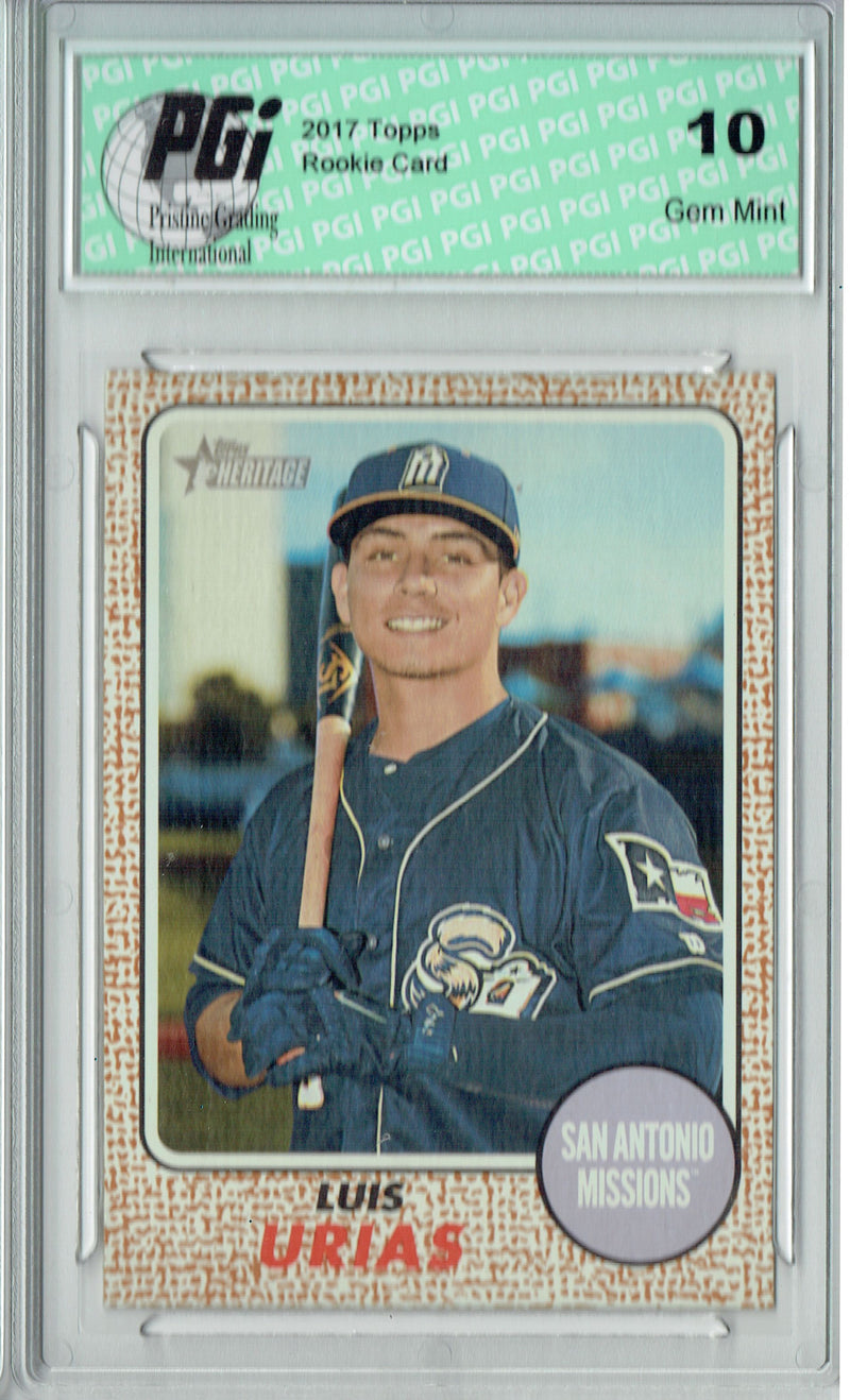 Luis Urias 2019 Topps Heritage #37 Rookie Card PGI 10