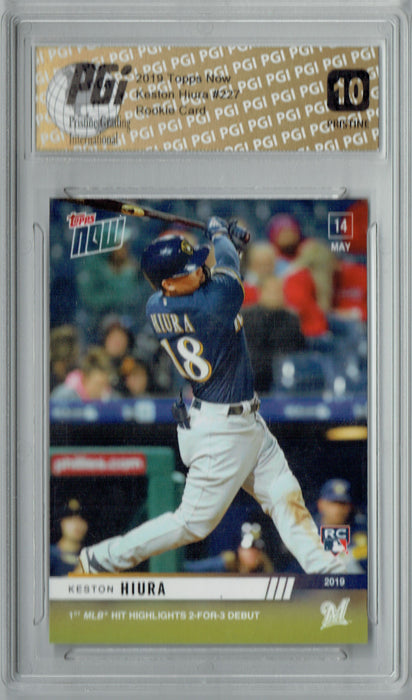 Keston Hiura 2019 Topps Now #227 PRISTINE Rookie Card PGI 10