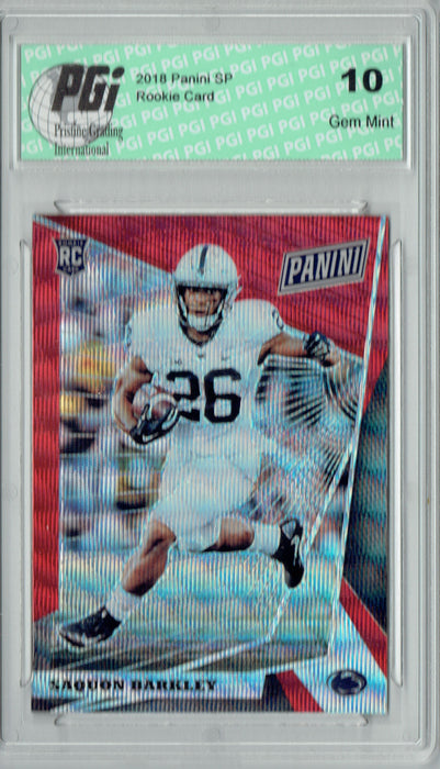 Saquon Barkley 2018 Panini VIP Red #88 #21/25 Made Rookie Card PGI 10