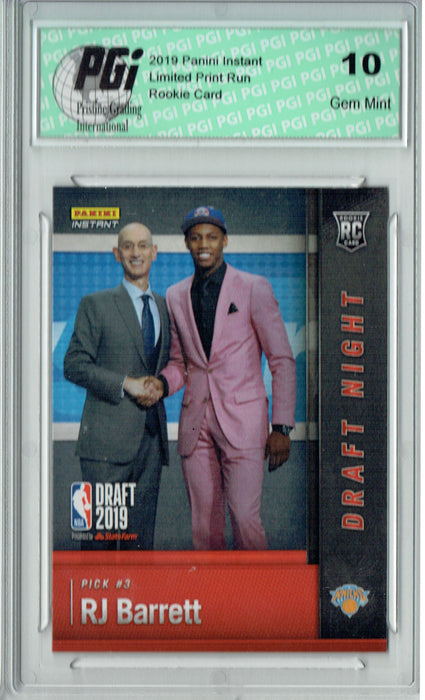 RJ Barrett 2019 Panini Instant #DN-RJ 1st Rookie Card 1989 Made PGI 10 RJ