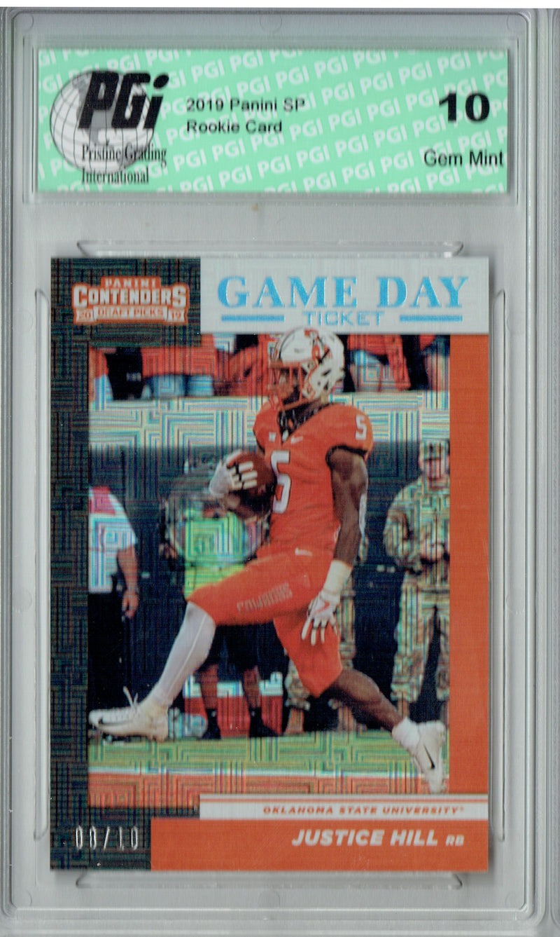 Justice Hill 2019 Panini Contenders #12 #8 of 10 Made Rookie Card PGI 10