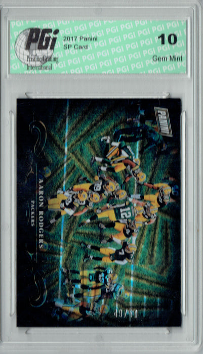 Aaron Rodgers 2017 Panini SP #6 Lasers 50 Made Card PGI 10