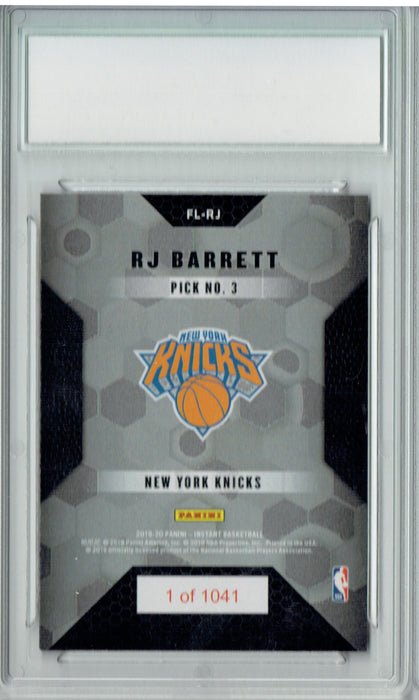 R.J. Barrett 2019 Panini Instant #FL-RJ First Look 1 of 1041 Rookie Card PGI 10