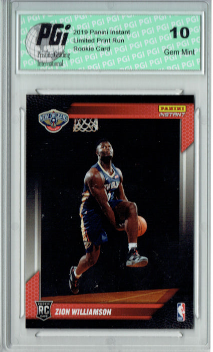 Zion Williamson 2019 Panini Instant #FLZW First Look 1 of 14k Rookie Card PGI 10