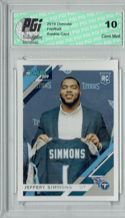 Jeffery Simmons  2019 Donruss Football #258 Gem Mint Rookie Card PGI 10