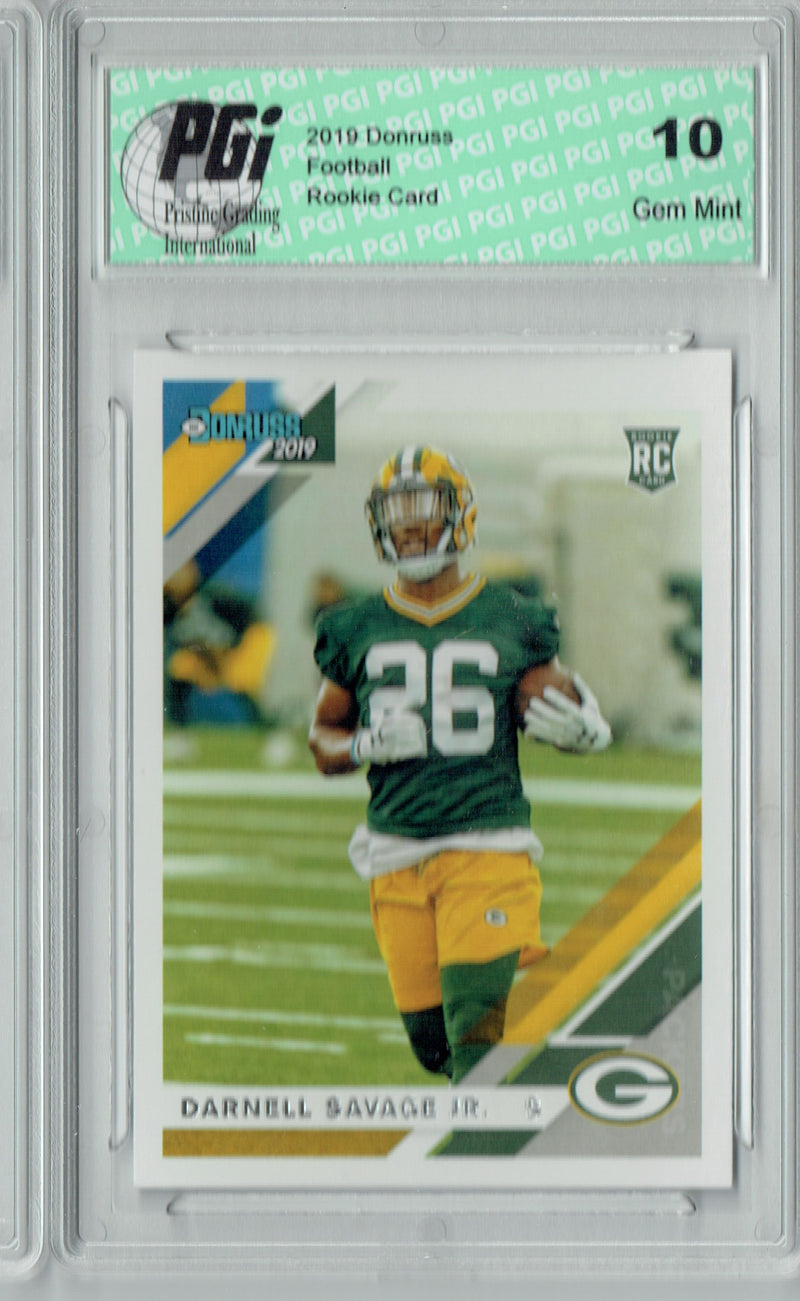 Darnell Savage Jr. 2019 Donruss Football #259 Gem Mint Rookie Card PGI 10