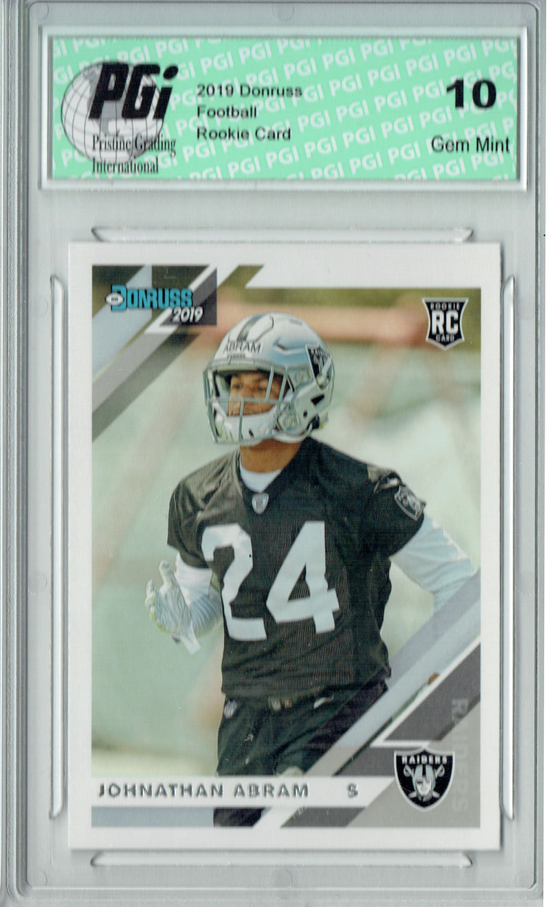 Johnathan Abram 2019 Donruss Football #261 Gem Mint Rookie Card PGI 10