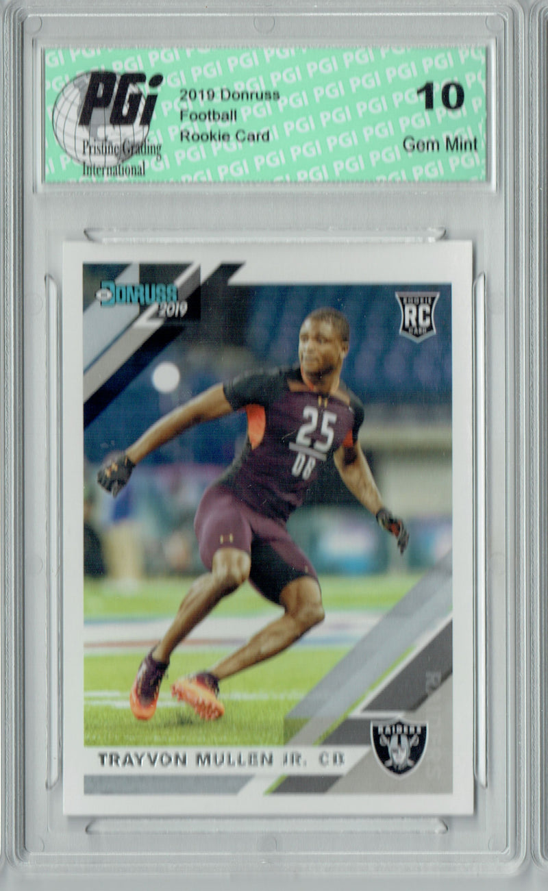 Trayvon Mullen Jr. 2019 Donruss Football #269 Gem Mint Rookie Card PGI 10