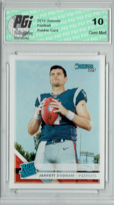 Jarrett Stidham 2019 Donruss Football #307 Gem Mint Rookie Card PGI 10