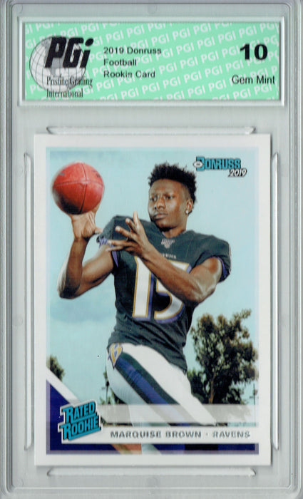 Marquise Brown 2019 Donruss Football #312 Gem Mint Rookie Card PGI 10