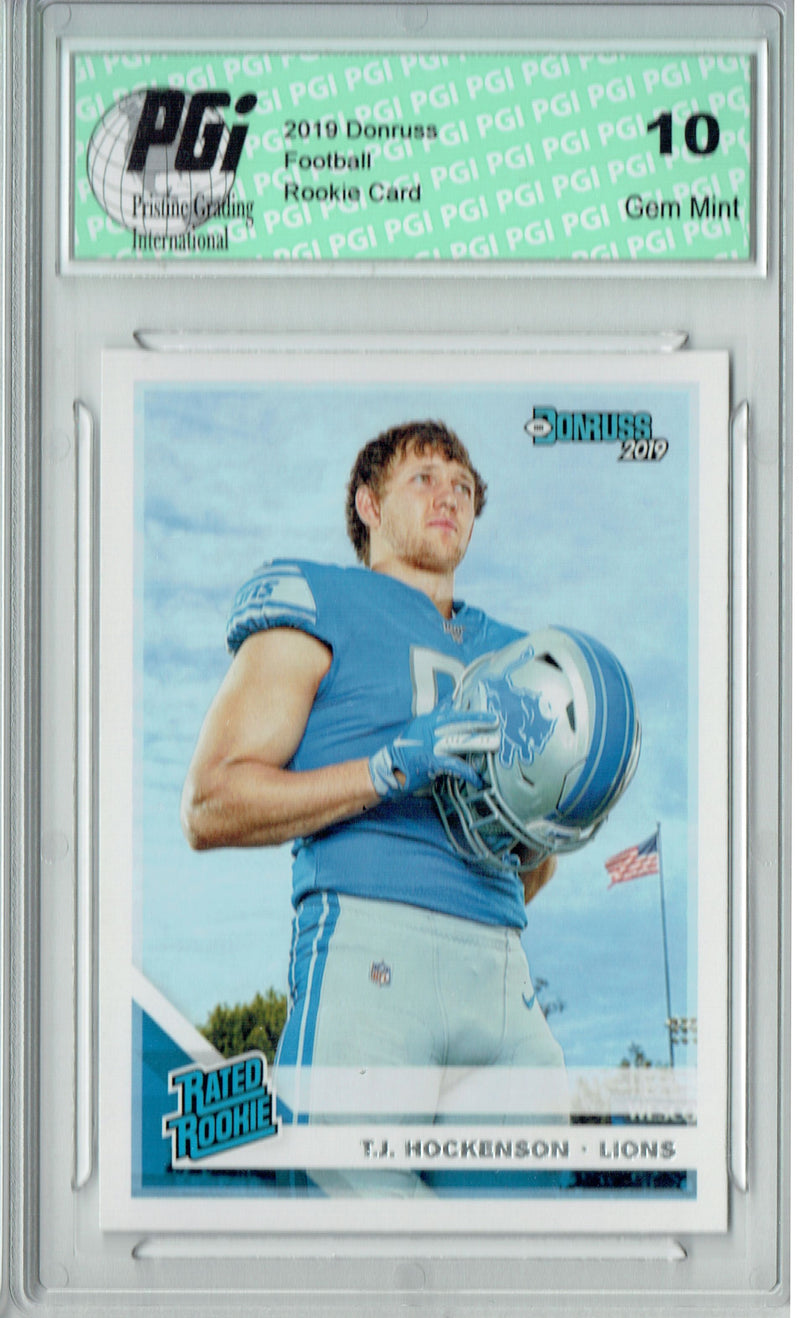 T.J. Hockenson 2019 Donruss Football #321 Gem Mint Rookie Card PGI 10