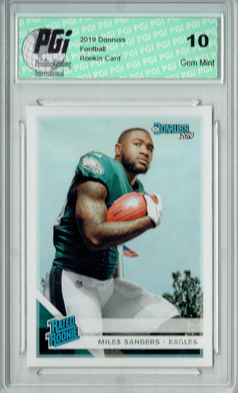 Miles Sanders 2019 Donruss Football #322 Gem Mint Rookie Card PGI 10