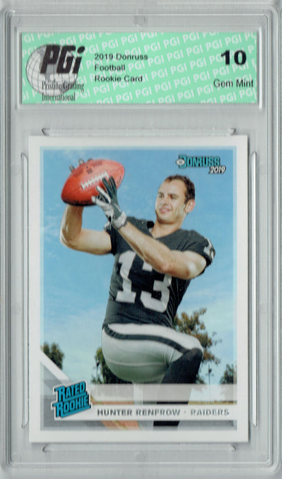 Hunter Renfrow 2019 Donruss Football #340 Gem Mint Rookie Card PGI 10