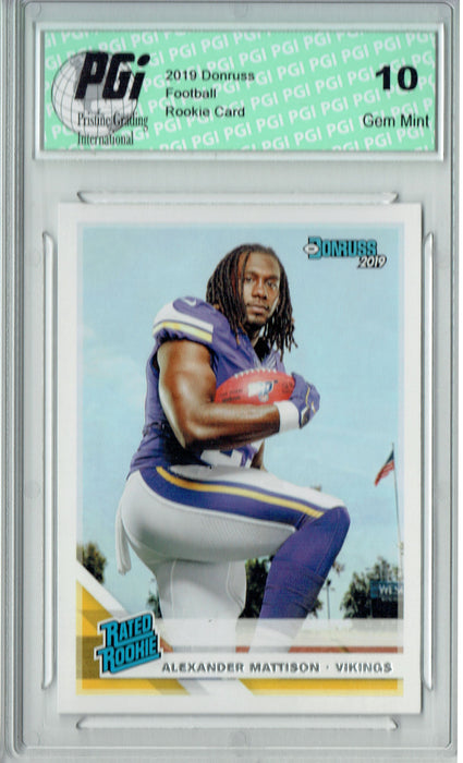 Alexander Mattison 2019 Donruss Football #331 Gem Mint Rookie Card PGI 10