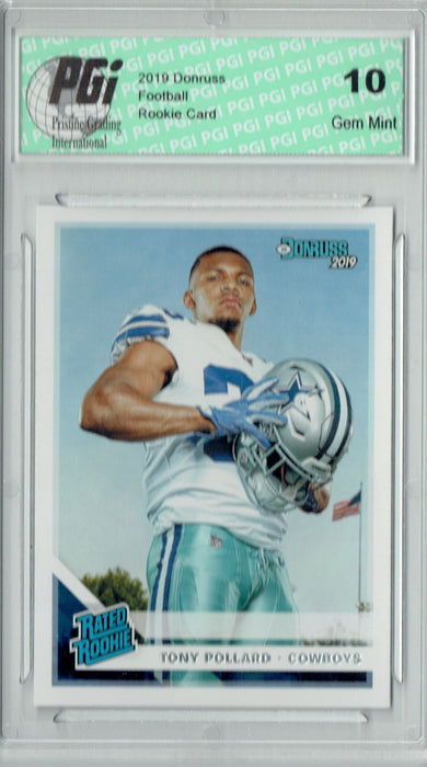 Tony Pollard 2019 Donruss Football #337 Gem Mint Rookie Card PGI 10