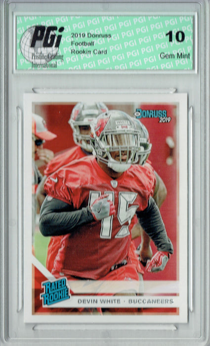 Devin White 2019 Donruss Football #342 Gem Mint Rookie Card PGI 10