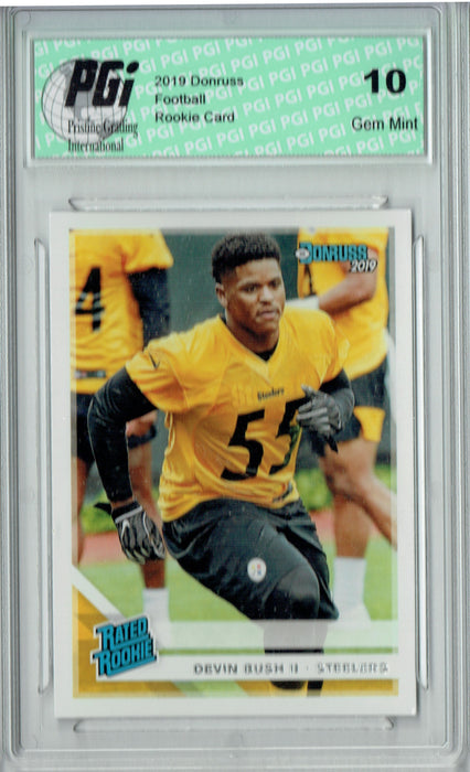 Devin Bush II 2019 Donruss Football #344 Gem Mint Rookie Card PGI 10