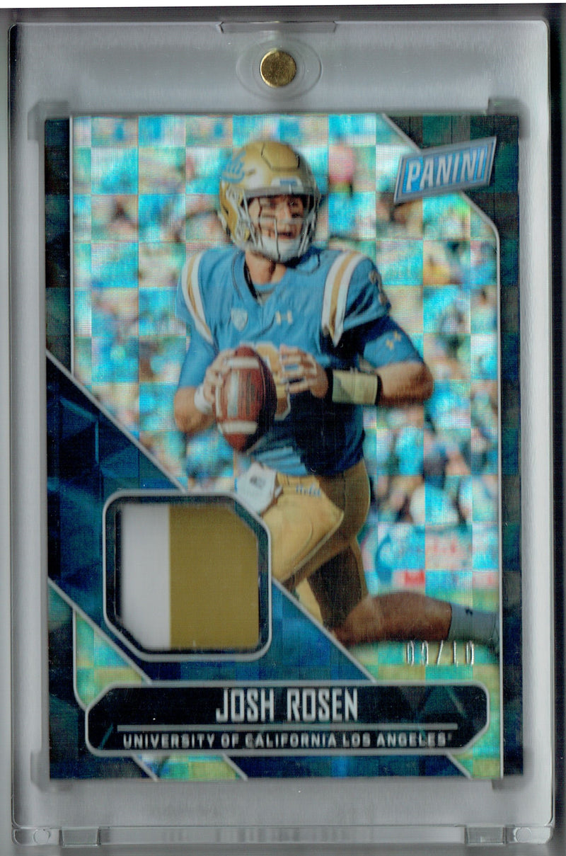 Josh Rosen 2018 Panini Football #9/10 2 Clr Patch Rookie Card Miami #JR