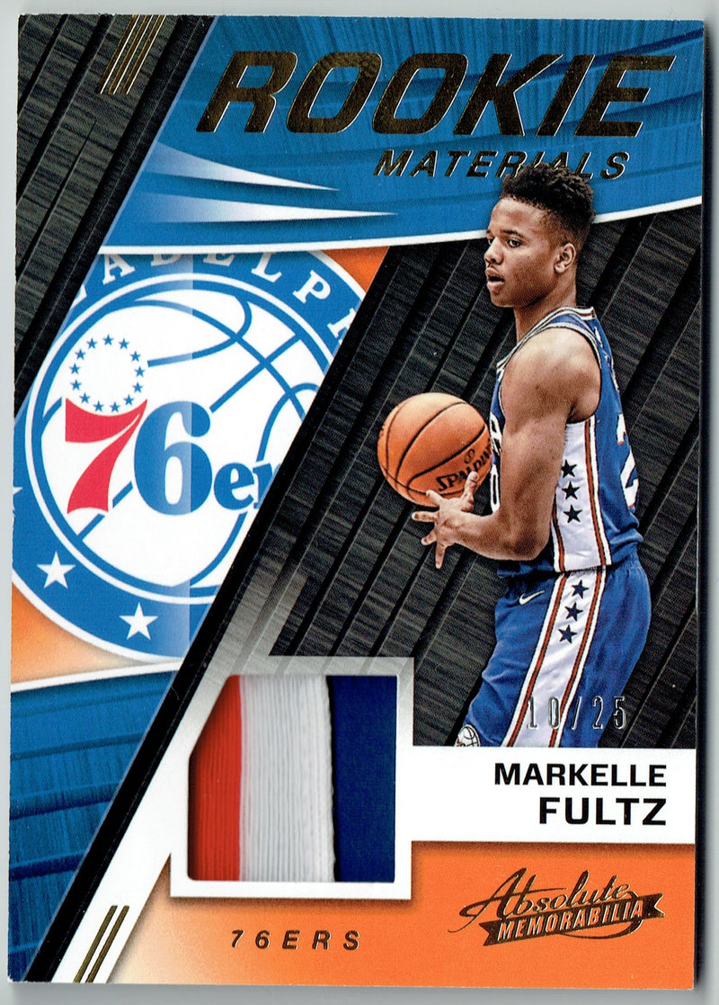 Markelle Fultz 2017 Absolute #10/25 3 Color Patch Orlando Magic #RM-MFZ