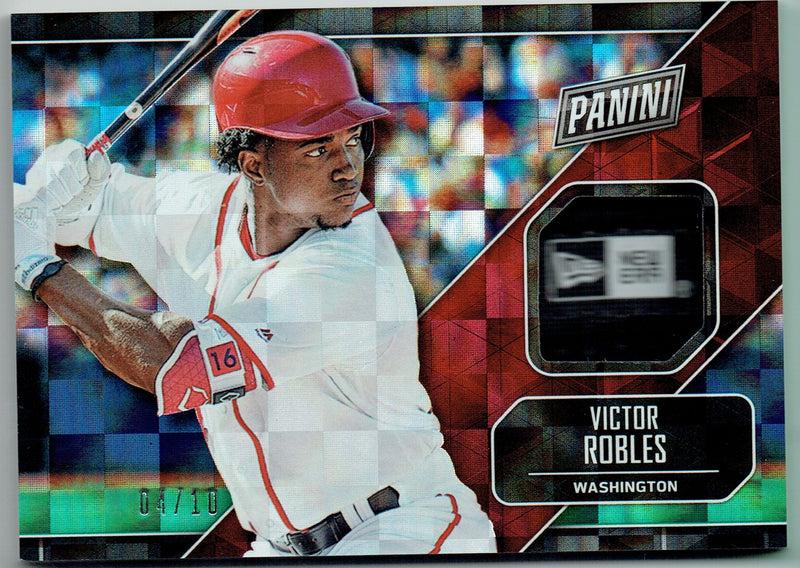 Victor Robles 2018 Panini #4/10 New Era Tag Rookie Card Washington Nationals #VR