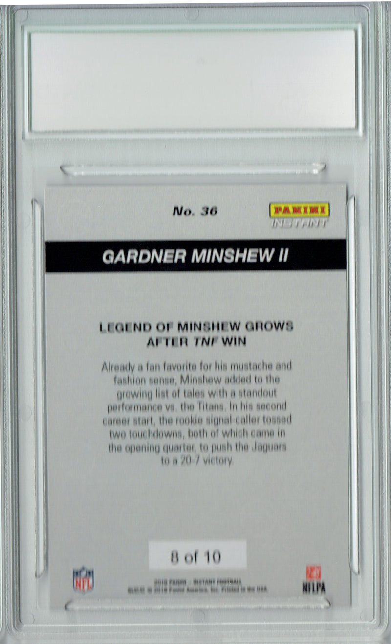 Gardner Minshew II 2019 Panini Instant #36 Just Ten Made Rookie Card PGI 10